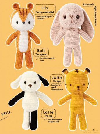 Crochet Cute Amigurumi Animals with Mix-and-Match Outfits: 76 Easy-to-follow Patterns Using Clear Japanese-style Crochet Charts - The Halations [KSIĄŻKA]