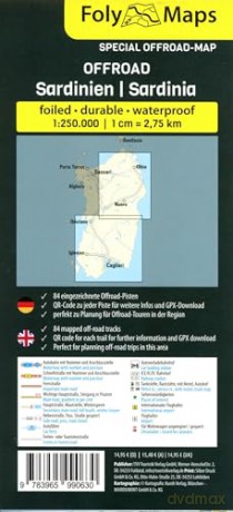 FolyMaps OFFROAD Sardinia 1:250,000: Special map with over 60 off-road tracks - Martin Schempp [KSIĄŻKA]