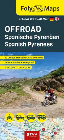 FolyMaps OFFROAD Spanish Pyrenees 1:250,000: Special map with over 60 off-road tracks - Martin Schempp [KSIĄŻKA]