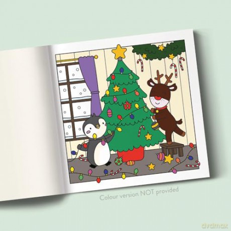 Christmas: Cute Kawaii Colouring Book for Teens and Adults Featuring Adorable Animals and Cosy Scenes (My Little Cosy Life) - Caro Van Den Berg [KSIĄŻKA]