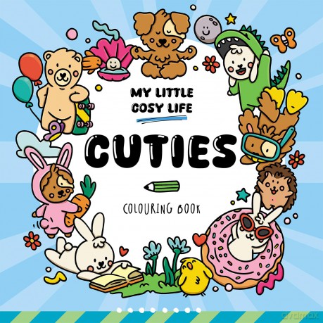 Cuties: Cute Kawaii Colouring Book for Teens and Adults Featuring Adorable Animals, Purmaids and Cosy Scenes (My Little Cosy Life) - Caro Van Den Berg [KSIĄŻKA]