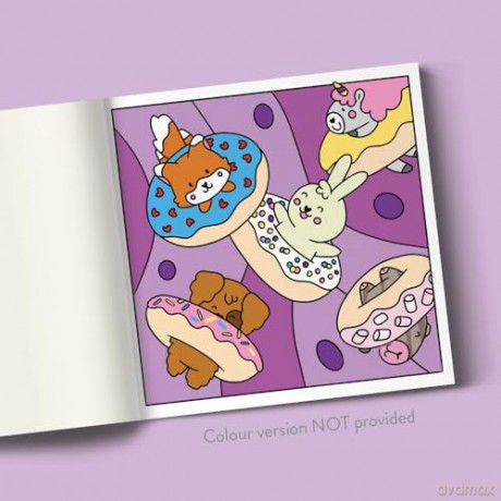 Foodies: Cute Kawaii Colouring Book for Teens and Adults Featuring Adorable Animals, Purmaids and Cosy Scenes (My Little Cosy Life) - Caro Van Den Berg [KSIĄŻKA]