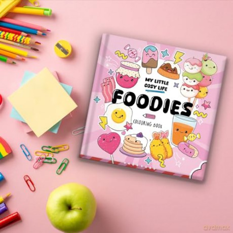 Foodies: Cute Kawaii Colouring Book for Teens and Adults Featuring Adorable Animals, Purmaids and Cosy Scenes (My Little Cosy Life) - Caro Van Den Berg [KSIĄŻKA]