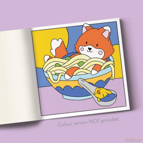Foodies: Cute Kawaii Colouring Book for Teens and Adults Featuring Adorable Animals, Purmaids and Cosy Scenes (My Little Cosy Life) - Caro Van Den Berg [KSIĄŻKA]