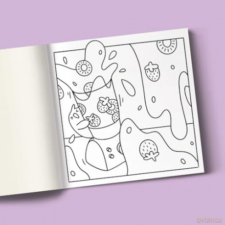 Foodies: Cute Kawaii Colouring Book for Teens and Adults Featuring Adorable Animals, Purmaids and Cosy Scenes (My Little Cosy Life) - Caro Van Den Berg [KSIĄŻKA]