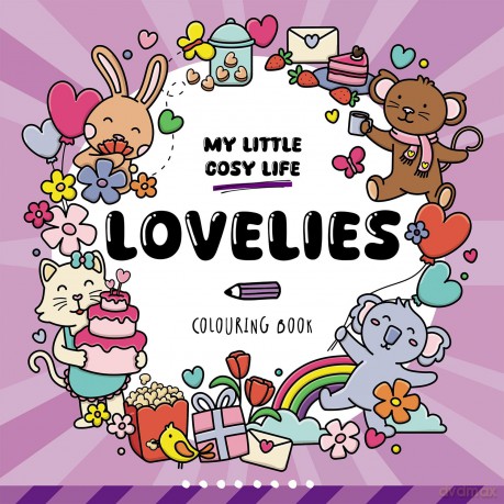 Lovelies: Cute Kawaii Colouring Book for Teens and Adults Featuring Adorable Animals, Purmaids and Cosy Scenes (My Little Cosy Life) - Caro Van Den Berg [KSIĄŻKA]