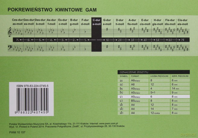 Zeszyt nutowy C1 - A5 leżący - 6 linii [SZKOŁA]