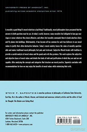 Subjective Morals - Steve F. Sapontzis [KSIĄŻKA]