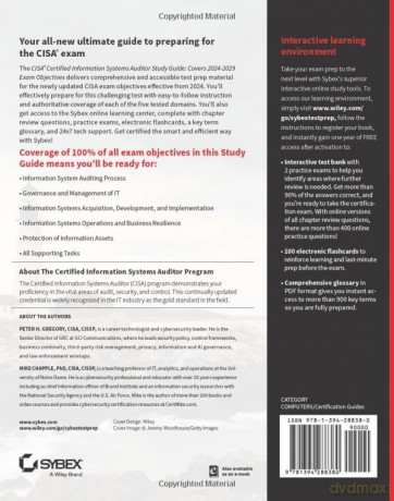 CISA Certified Information Systems Auditor Study Guide: Covers 2024 - 2029 Exam Objectives (Sybex Study Guide) - Peter H. Gregory [KSIĄŻKA]