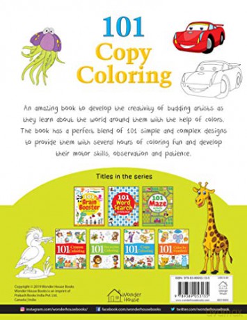 101 Copy Coloring: Fun Activity Book For Children (101 Fun Activities) - Wonder House Books [KSIĄŻKA]