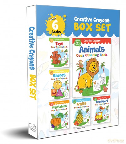 Creative Crayons Super Pack: Pack of 6 Crayon Copy Colour Books for Kids - Wonder House Books Editorial [KSIĄŻKA]