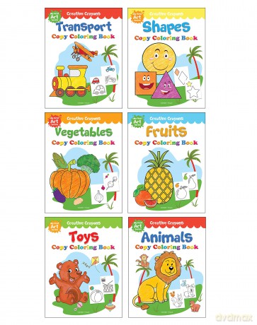 Creative Crayons Super Pack: Pack of 6 Crayon Copy Colour Books for Kids - Wonder House Books Editorial [KSIĄŻKA]