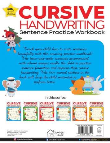 Cursive Handwriting - Sentence: Practice Workbook - Wonder House Books [KSIĄŻKA]