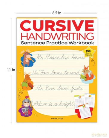 Cursive Handwriting - Sentence: Practice Workbook - Wonder House Books [KSIĄŻKA]