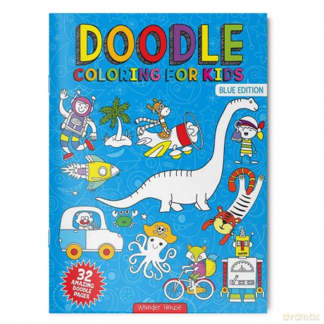 Doodle Coloring For Kids - Blue Edition - Wonder House Books [KSIĄŻKA]