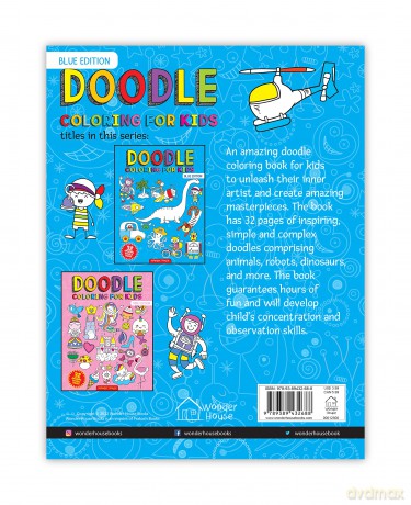 Doodle Coloring For Kids - Blue Edition - Wonder House Books [KSIĄŻKA]