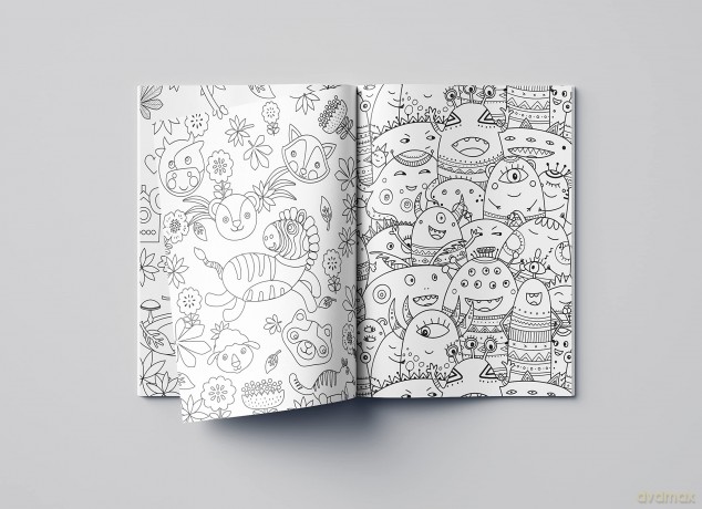 Doodle Coloring For Kids - Blue Edition - Wonder House Books [KSIĄŻKA]