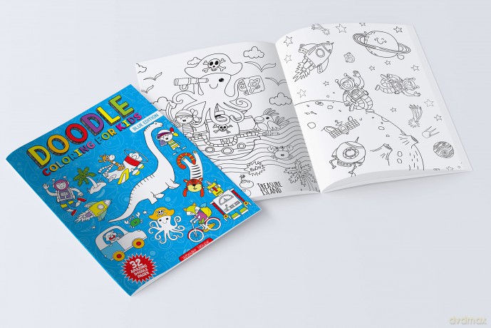 Doodle Coloring For Kids - Blue Edition - Wonder House Books [KSIĄŻKA]