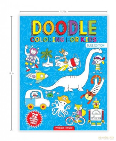 Doodle Coloring For Kids - Blue Edition - Wonder House Books [KSIĄŻKA]