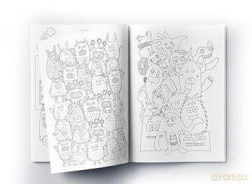 Doodle Coloring For Kids - Blue Edition - Wonder House Books [KSIĄŻKA]