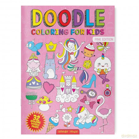 Doodle Coloring For Kids - Pink Edition - Wonder House Books [KSIĄŻKA]