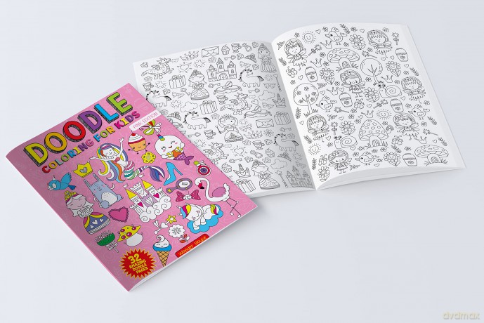 Doodle Coloring For Kids - Pink Edition - Wonder House Books [KSIĄŻKA]