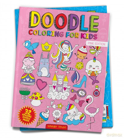 Doodle Coloring For Kids - Pink Edition - Wonder House Books [KSIĄŻKA]