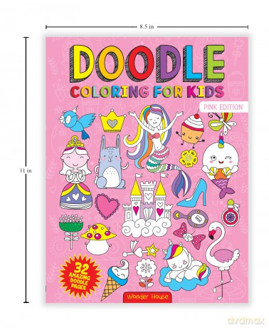 Doodle Coloring For Kids - Pink Edition - Wonder House Books [KSIĄŻKA]