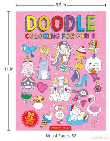 Doodle Coloring For Kids - Pink Edition - Wonder House Books [KSIĄŻKA]