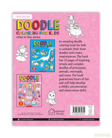 Doodle Coloring For Kids - Pink Edition - Wonder House Books [KSIĄŻKA]