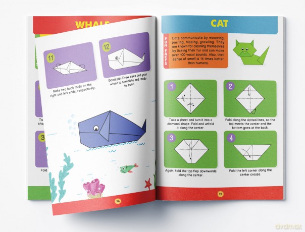 Origami - Step-by-Step Introduction To The Art of Paper-Folding - Activity Book For Children - Level 2: Intermediate: Step-By-Step Introduction to the Art of Paper-Folding: Level - Wonder House Books [KSIĄŻKA]