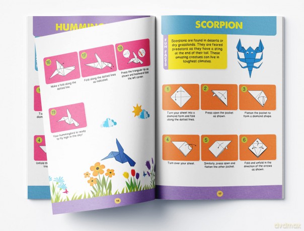 Origami - Step-by-Step Introduction To The Art of Paper-Folding - Activity Book For Children - Level 3: Advanced - Wonder House Books [KSIĄŻKA]