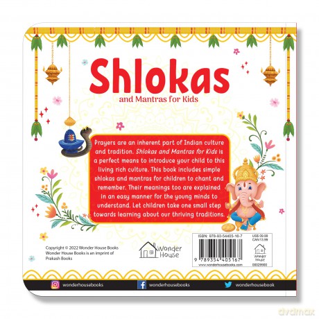 Shlokas and Mantras For Kids - Illustrated Padded Board Book - Learn About India's Rich Culture and Traditions - Wonder House Books [KSIĄŻKA]