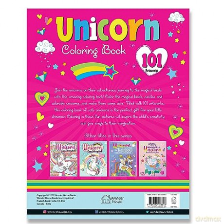 Unicorn Coloring Book - 101 Artworks: Colouring Book For Kids - Wonder House Books [KSIĄŻKA]