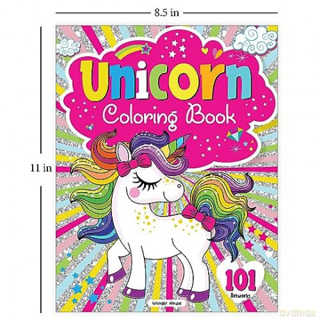 Unicorn Coloring Book - 101 Artworks: Colouring Book For Kids - Wonder House Books [KSIĄŻKA]