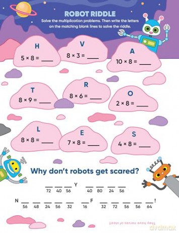 Learn by Sticker: Multiplication: Use Math to Create 10 Awesome Robots!: 6 [KSIĄŻKA]