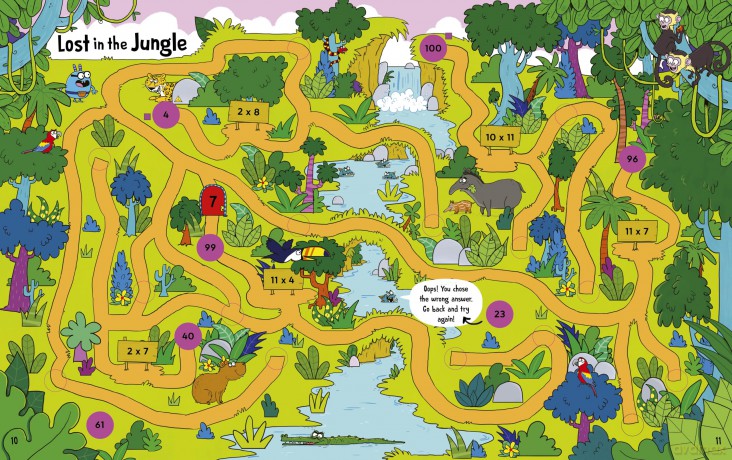 Mega Maths Maze (UK Edition): A Multiplication Adventure - Kjartan Poskitt [KSIĄŻKA]