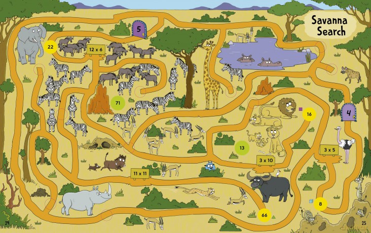 Mega Maths Maze (UK Edition): A Multiplication Adventure - Kjartan Poskitt [KSIĄŻKA]