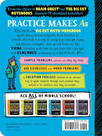 The Big Fat Middle School Math Workbook: 600 Math Practice Exercises (Big Fat Notebooks) [KSIĄŻKA]