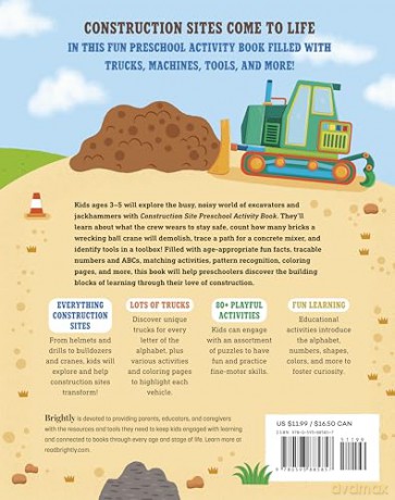 Construction Site Preschool Activity Book: Fun Learning with Trucks, Tools, and Mighty Machines - LIV Wan [KSIĄŻKA]