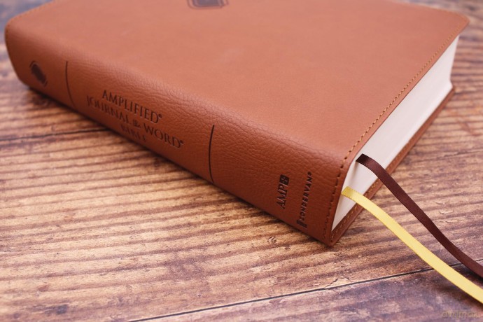 Amplified Journal the Word Bible, Leathersoft, Brown: Reflect, Take Notes, or Create Art Next to Your Favorite Verses - Zondervan [KSIĄŻKA]