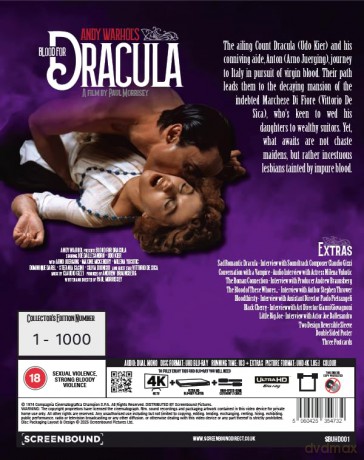 Andy Warhol Presents - Blood For Dracula 1974 (Krew dla Draculi) [Blu-Ray 4K]