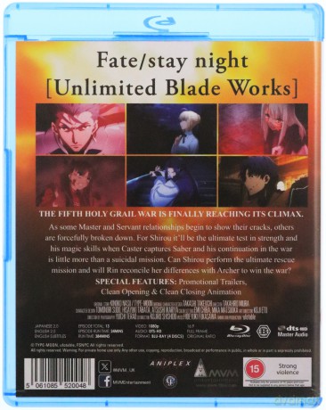 Fate Stay Night: Unlimited Bladeworks Pt2 [4xBlu-Ray]