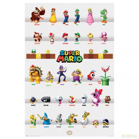 Super Mario plakat maxi (61x91,5 cm) - Parada bohatreów / SUPER MARIO (CHARACTER PARADE) MAXI POSTER (61x91,5 cm)