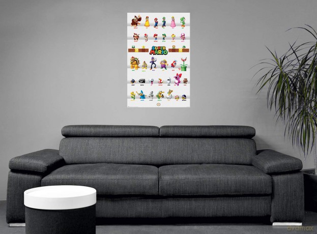 Super Mario plakat maxi (61x91,5 cm) - Parada bohatreów / SUPER MARIO (CHARACTER PARADE) MAXI POSTER (61x91,5 cm)