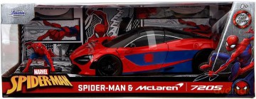 Auto Spider-Man metalowe McLaren 720S 1:24 z figurką