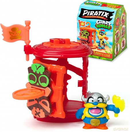 Piratix Crazy Jungle Klatka Kryjówka + Figurka 1szt.mix