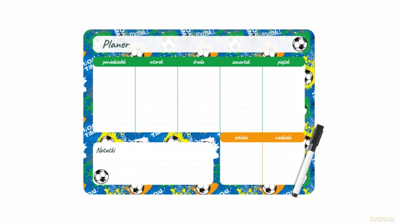 Planer magnetyczny 35x25 tygodniowy z nadrukiem football [KALENDARZ]