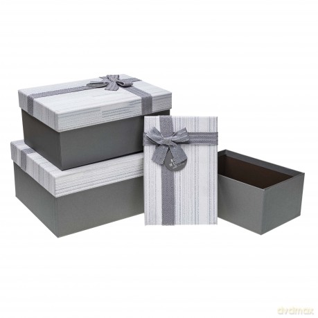 Pudełka ozdobne na prezenty PUG-23275-PR GREY 3 sztuki