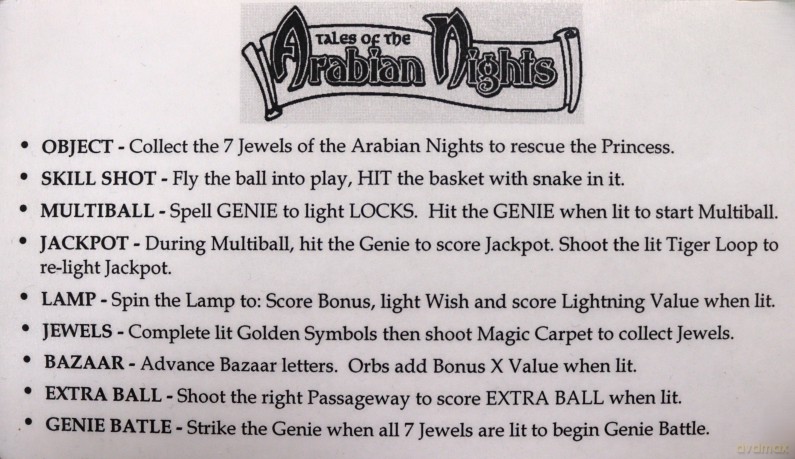Tales Of The Arabian Nights Flipper